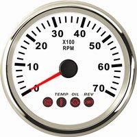 New Type Auto 85mm Tachometers 0-7000RPM Rev Counters for Boat with Rev Oil Pressure Temp and CHK Alarm Function Red Backlight
