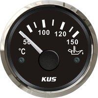 KUS 50-150Degree Pointer Oil Temperature Meters 52mm White Oil Temp Gauges 12V/24V Waterproof for Auto Boat Truck Yacht Vessel