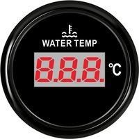 52mm Auto Digital Water Temp Meters 40-120Degree White Water Temperature Gauges 9-32vdc with Red Backlight for Car Truck Ship