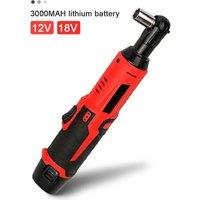 12V/18V Cordless Electric Screwdriver Wrench 3/8 Inch Right Angle Ratchet Wrench Impact Drill Removal Screw Nut Car Repair Tool