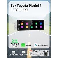Carplay Android Auto Android Car Multimedia 1 Din Radio for Toyota Model F 1982-1990 6.86" Screen Stereo Head Unit Autoradio