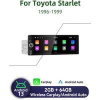 For Toyota Starlet 1996-1999 1 Din Android Radio Carplay Android Auto 6.86 Stereo Car Multimedia Head Unit GPS Navigation