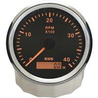 KUS 0-4000RPM Marine Tachometers Modification 85mm Vehicles Rev Counters with Red or Yellow Backlight for Auto Boat Truck Yacht