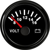 Auto Pointer Voltmeters 52mm Volt Meters 8-16v Waterproof Voltage Gauges Black Instrument for Car Boat Truck Generating Units