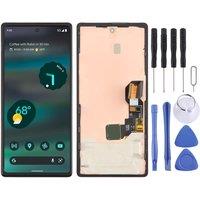 6.1" OLED LCD Screen for Google Pixel 6A GX7AS GB62Z G1AZG Digitizer Full Assembly with Frame Including Fingerprint Flex Cable