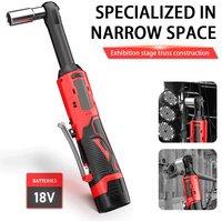 Cordless 90-Degree Electric Ratchet Wrench Set with Extended Handle Long Reach Lithium-Ion Auto Repair Tool