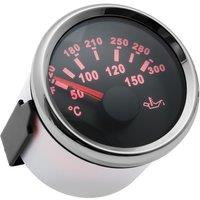 52mm Pointer Oil Temp Gauges 50-150℃ 120-300℉ Lcd Show Oil Temp Meters 361-19ohm Input Signal Red Backlight for Car Boat Truc