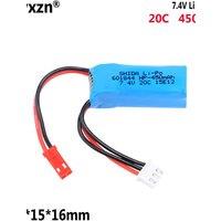 2S1P 7.4V 20C 450mAH lithium battery For Weili P939, K969, K979, K989mini-Q AMZ remote control car cells 40*15*16mm