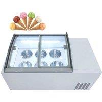 Commercial Ice Cream Display Cabinet Stainless Steel Ice Cream Display Freezers 6 round barrels 6 square barrels freezer