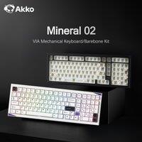Akko Mineral 02 VIA Mechanical Keyboard/Barebone Kit Aluminum 102 Keys RGB Hot-swappable Tri-mode Wireless Custom Keyboard/Kit