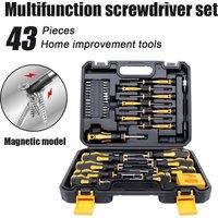 43-Pieces Magnetic Screwdriver Set Phillips Slotted Torx Screwdriver Combination Set Portable Hand Tool with Case