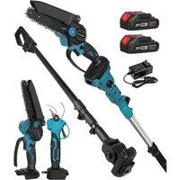 6-Inch Electric Chain Saw 2.5cm Electric Pruning Shears 2.2 Meters Telescopic Extension Rod Potatore Elettrico Telescopio Scie