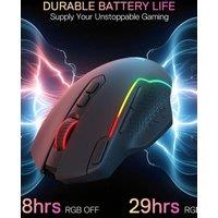 Redragon M810 MAX 3-Mode Wireless Gaming Mouse, 12000 DPI Wired/Wireless RGB Mouse,Rapid Fire Key, 8 Macro Buttons
