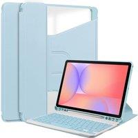 For Samsung Galaxy Tab S10 Lite 2025 SM-X400 X406B Transparent 360 Rotary Keyboard Case For S10 FE/S9 FE 10.9 inch Tablet Cover