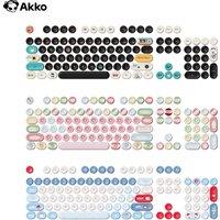 Akko Cute Keycap Set 131 Keys PBT Dye-sublimation Bottle Cap Profile Keycaps for 65 75 TKL Full Size Layout Mechanical Keyboard