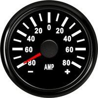 52mm Ampere Gauges Pointer Ammeters +/-80A 9-32v Vehicles Amp Gauges Amp Meters with Current Sensor Red Backlight