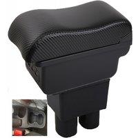 Ford Figo Armrest box central console storage case driver elbow support carbon fibre