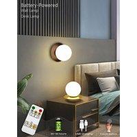 Home Decor LED Wall Light With Remote Control Rechargeable White Glass Ball Table Lamp Touchable 3-Color Dimming Bedside Lamp