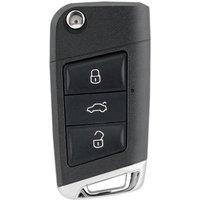 OHMSEN Upgrade Flip Key Fob Shell Case 3 Button For Volkswagen VW Golf 7 Beetle Caddy Jetta