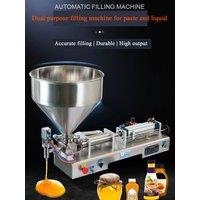 Liquid Filling Machine Paste Bottle Filler Adjustable with Hopper for Water Juice Shampoo Honey