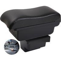 Car Tiguan Armrest box central console storage case driver elbow support carbon fibre