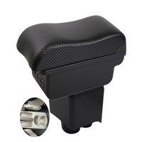 Car POLO Mk5 6R Vento 9N 3 Armrest box central console storage case driver elbow support carbon fibre