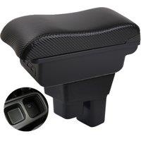 Car Fit Jazz GE Armrest box central console storage case driver elbow support carbon fibre
