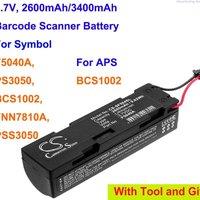 2025 NEW 3.7V 2600mAh/3400mAh Barcode Scanner Battery for APS BCS1002, For Symbol F5040A, PS3050, B1002, FNN7810A, PSS3050 +TOOL