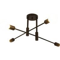 Vintage Industrial Ceiling Light,4-Bulb E27 Socket Ceiling Lamp,Retro Ceiling Light for Bedroom,Living Room(Without Bulbs)