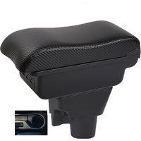 Car Kia Picanto Armrest box central console storage case driver elbow support carbon fibre
