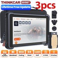 3pcs THINKSCAN 689BT OBD2 Diagnostic Tool CANFD DOIP All System Diagnose ECU Coding Bi-directional 34 Reset Lifetime Free Update