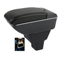 Car Nissan Kicks Armrest box central console storage case driver elbow support carbon fibre