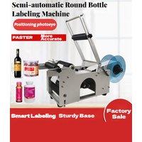 Hand Operation Small Manual Labeling Machine for Round Bottles Plastic Bottle Cans Sticker Semi-auto Labeling Machine