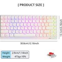 Wireless RGB Mechanical Keyboard Moon84 Triple Mode 2.4GHz/Bluetooth/USB-C Wired Office White Keyboard for /PC/Laptop