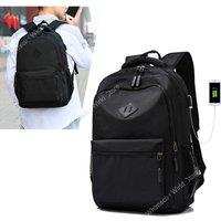 Business Casual Backpack Fabric Solid Color Multiple Pockets Large Capacity Storage Men's Backpack for Business Outings