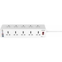LDNIO Electric Extension High Capacity Multi-strip UK/US/EU/KR Multiple Plug 2M Cord 10 Outlet Type c Usb Socket Surge Protector