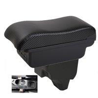 Car 208 2008 Armrest box central console storage case driver elbow support carbon fibre
