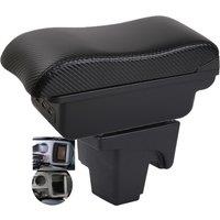Car Ford Focus III 3 Armrest box central console storage case driver elbow support carbon fibre