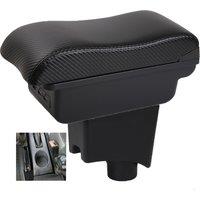 Car Sandero Stepway Armrest box central console storage case driver elbow support carbon fibre