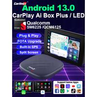 CarlinKit Android 13 CarPlay Ai Box Plus LED Wireless Android Auto Adapter Qualcomm 8-Core 64G 128GB For Netflix Plug and Play