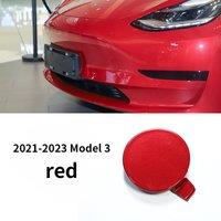 For Tesla Model 3 Auto Car Front Bumper Tow Hook Eye Cover Trim Trailer Cap Plug Automobiles Parts red Front trailer cover