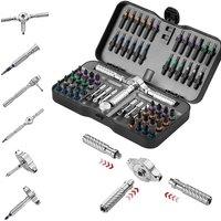 VMAN-Precision Magnetic Ratchet Screwdriver Set Detachable T-Handle Magnetic Fix Furniture, Electronics and Bicycle 30/40/66in 1