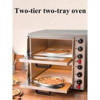 Commercial Double-layer Large-capacity Pizza Tart Cake Double-layer Independent Temperature Control Multifunction Oven Provided