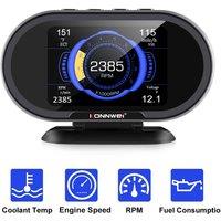 Professional OBD2 Scanner Automotive Scan Computer Code Reader On-Board Computer KW206 Fuel Consumption Water Temperature Gauge