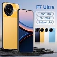 New F7 Ultra Original Smartphone Global Version Mobile Phones 7.3inch 5G Cell Phone 7800mAh Android 15 Dual SIM Card Cellphones