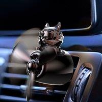 Car Air Freshener Bulldog Pilot Rotating Propeller Outlet Fragrance Magnetic Design Auto Accessories Interior Perfume Diffuser