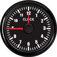 52mm Clock Gauges Auto Instrument Panel Hour Meters 0-12Hours Show Clock Meters with Red Backlight for Car Boat Yacht Truck Rv