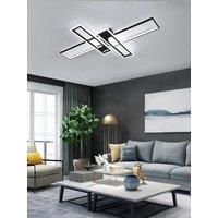 65W Rectangular LED Aluminum Ceiling Light, Ra=80, 6500K White Light Ceiling Light, Black Ceiling Light for Living Room, Bedroom