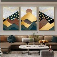 3 Panels Golden Moutaion Sunrise Canvas Painting Landscape Wall Art Pictures Poster and Prints Home Decorative Unframed