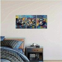 Animal Graffiti Canvas Wall Art Bear Tiger Pictures Graffiti Poster Prints Animal Music Theme Artwork Suitable for Living Room B